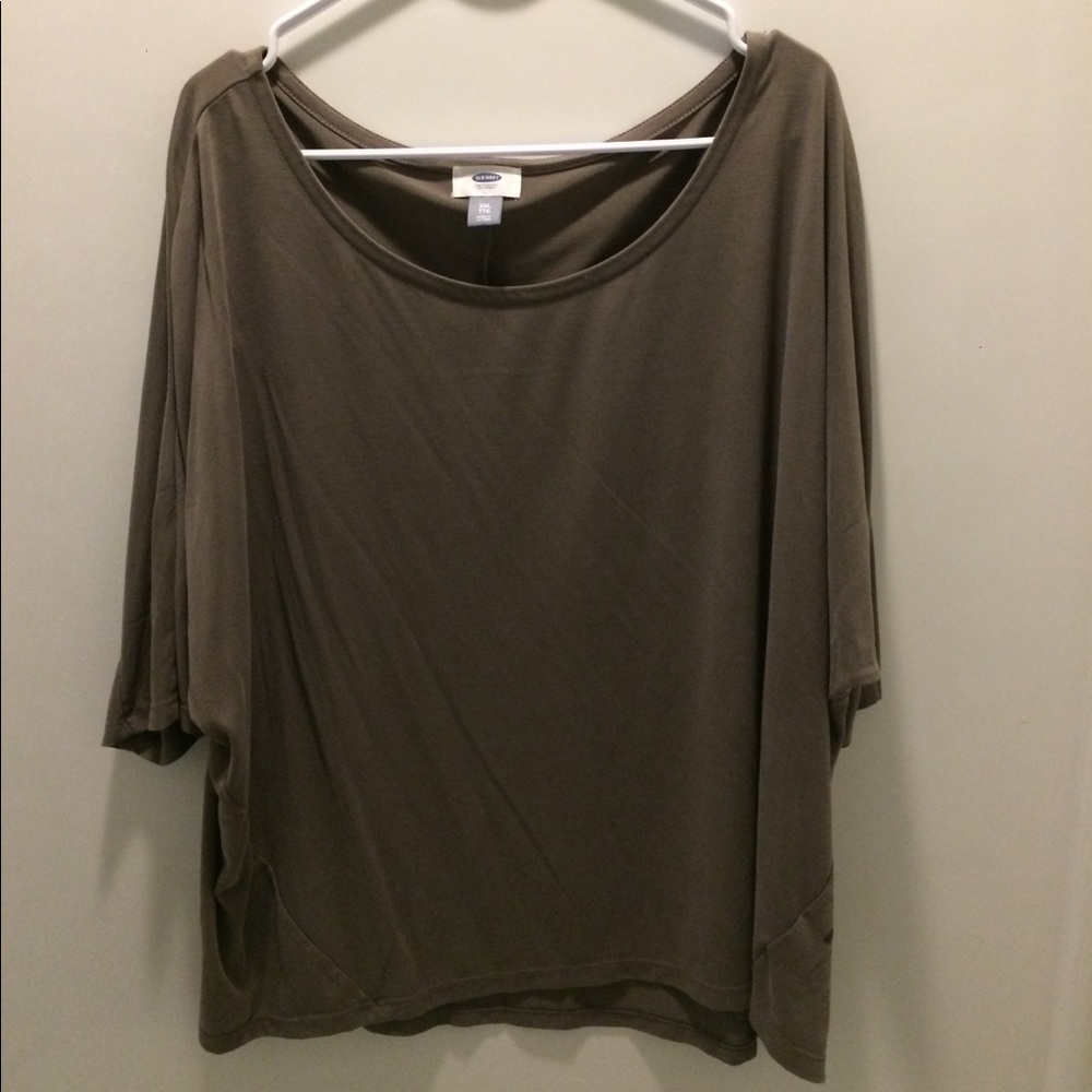 Old Navy 3/4 Loose XXL Olive Green Top